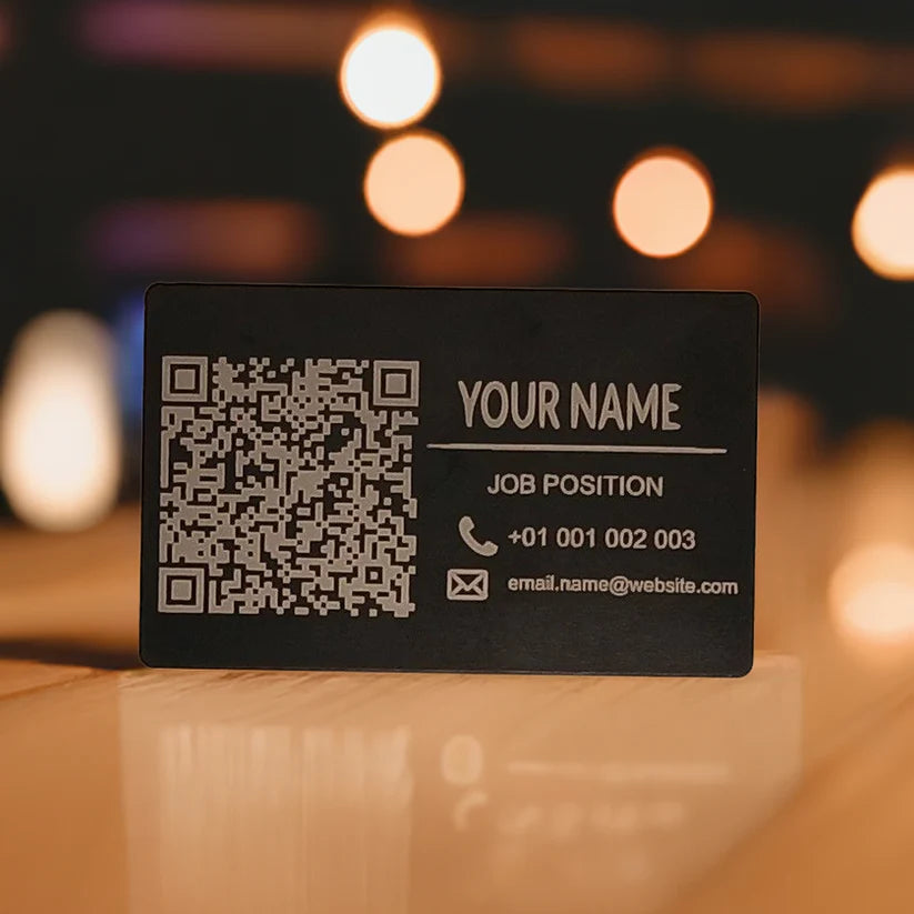 Bulk / Trade, Metal- 1mm thick, durable, stylish and professional looking. QR Codes engraving available. 11-20 £1.85p each. 21+ £1.75p each.