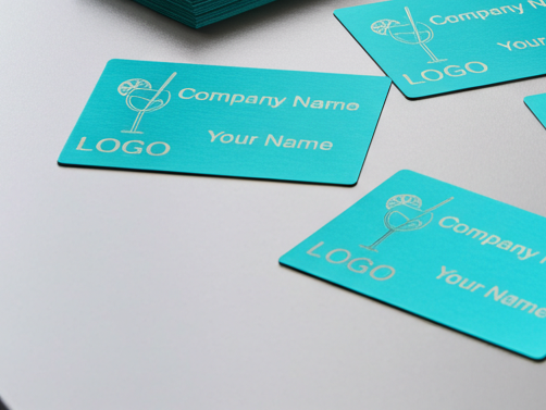 Business Cards - Metal- 1mm thick, durable, stylish and professional looking. QR Codes engraving available.