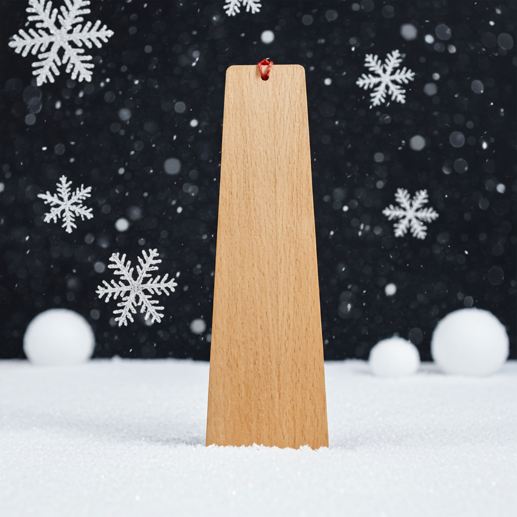 Christmas Wood Bookmark, Snowman Engraving. Personalise, Any Text and Font.