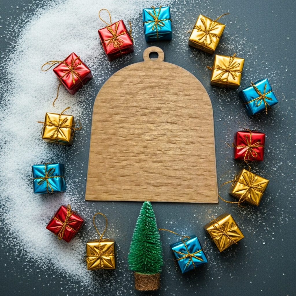 Set of 3, Cute Customizable Dear Santa Tree  / Hanging Steam Beech Wood Ornaments.