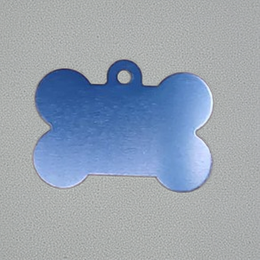 Dog ID Tags. Bone Shaped, with Steel Ring Loop. Variety of Colours. Suits Medium to Larger dogs.
