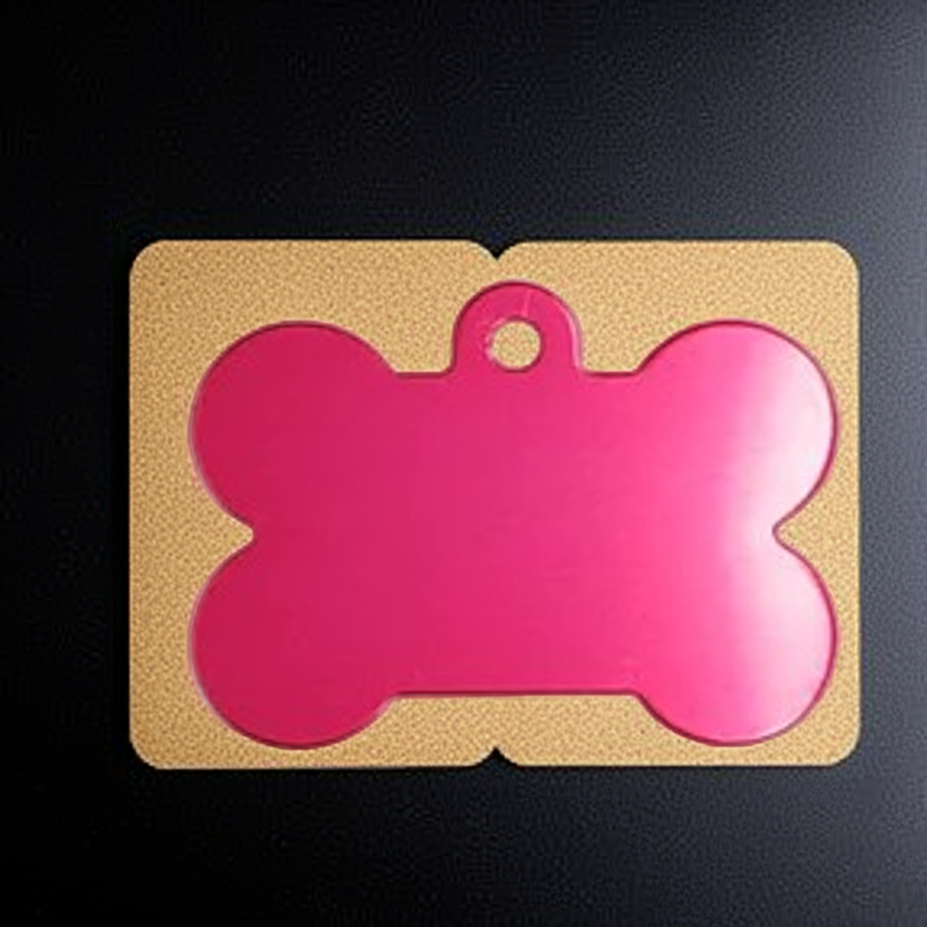Dog ID Tags. Bone Shaped, with Steel Ring Loop. Variety of Colours. Suits Medium to Larger dogs.