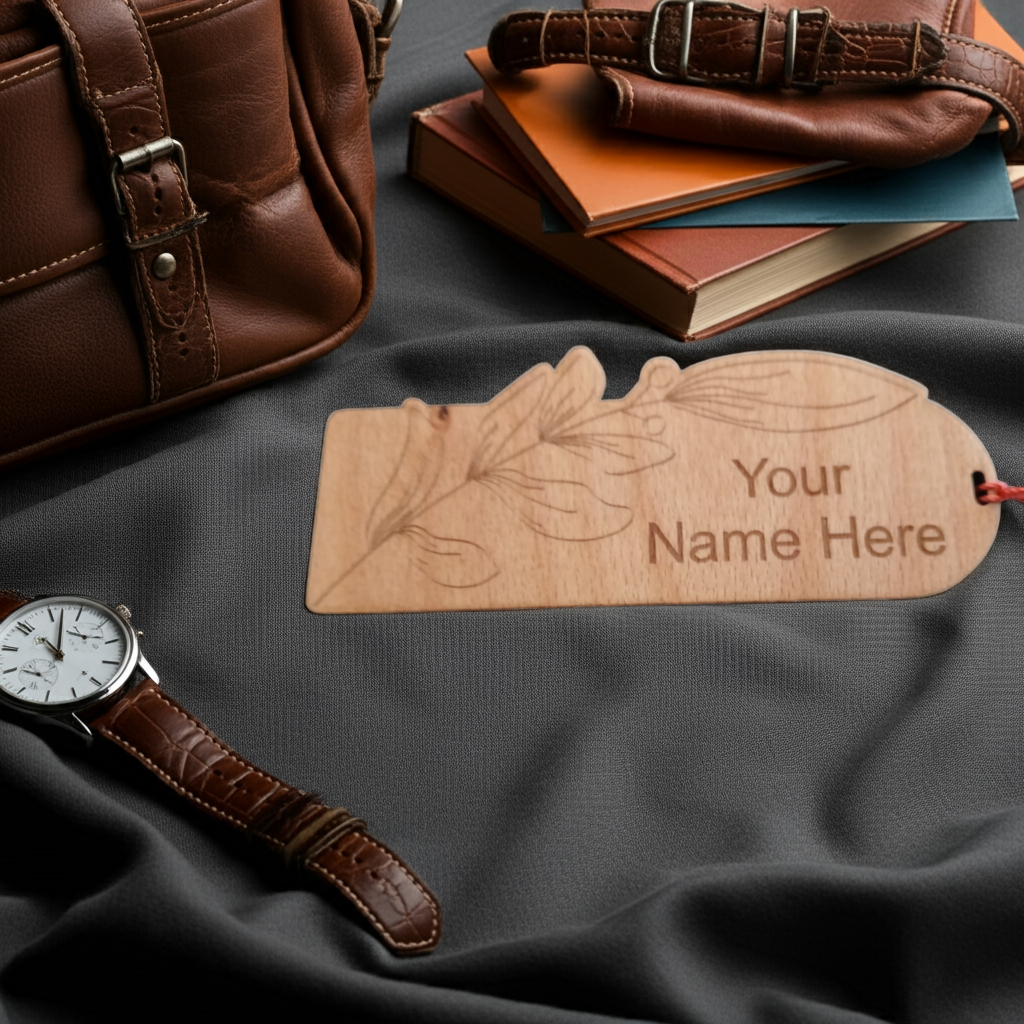 Exquisite Floral Steamed Beech Bookmark and Tassel for Personalisation. 150mm x 50mm x 4mm