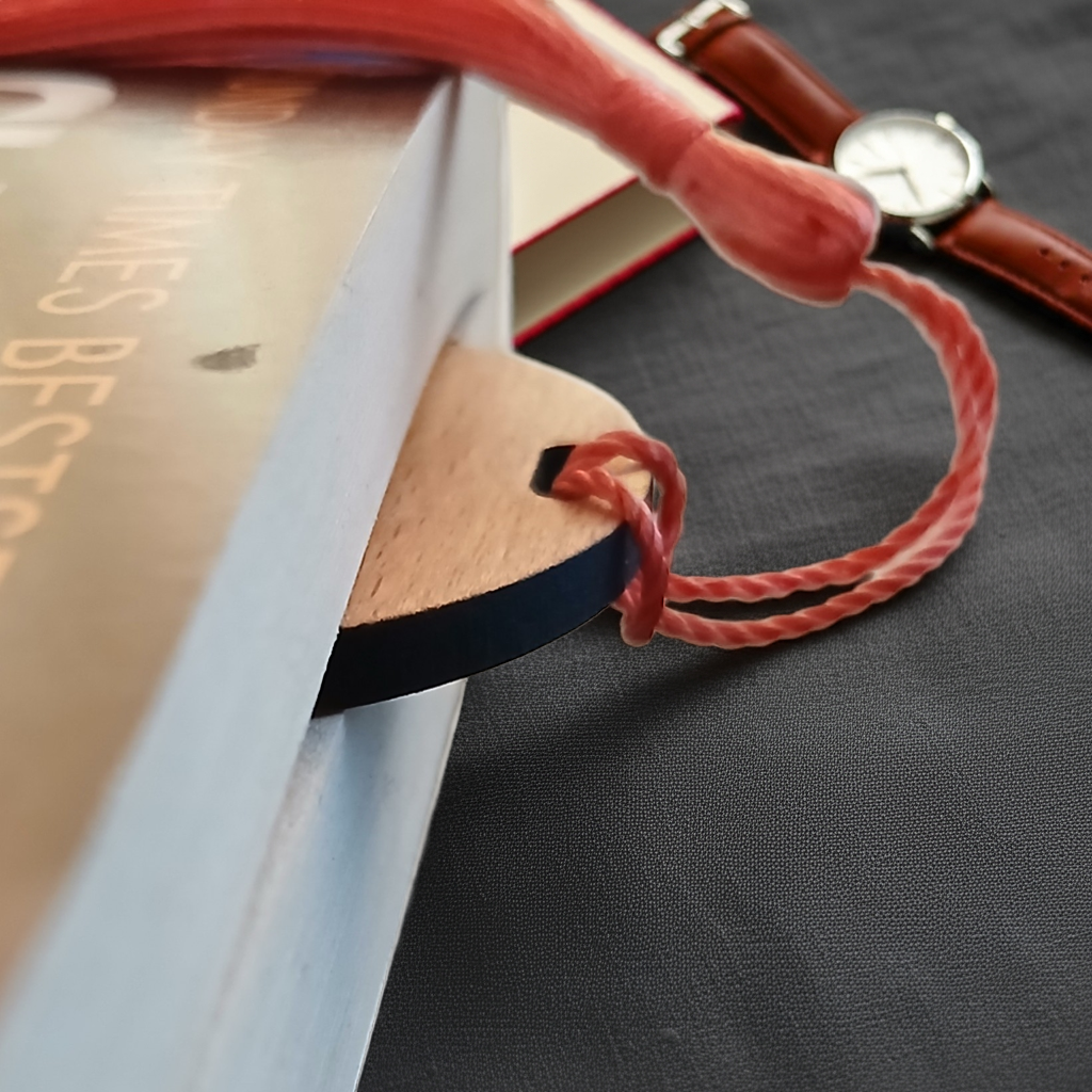 Exquisite Floral Steamed Beech Bookmark and Tassel for Personalisation. 150mm x 50mm x 4mm