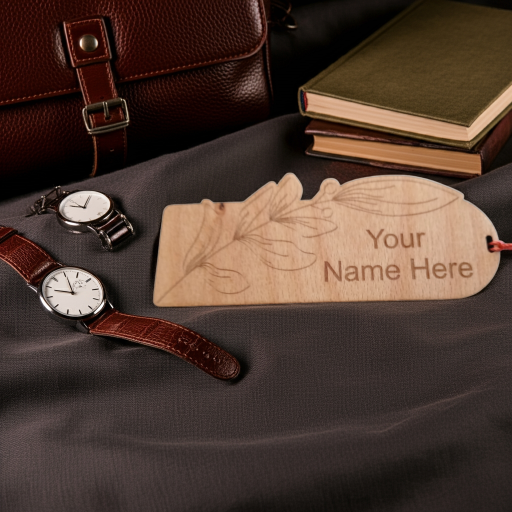 Exquisite Floral Steamed Beech Bookmark and Tassel for Personalisation. 150mm x 50mm x 4mm