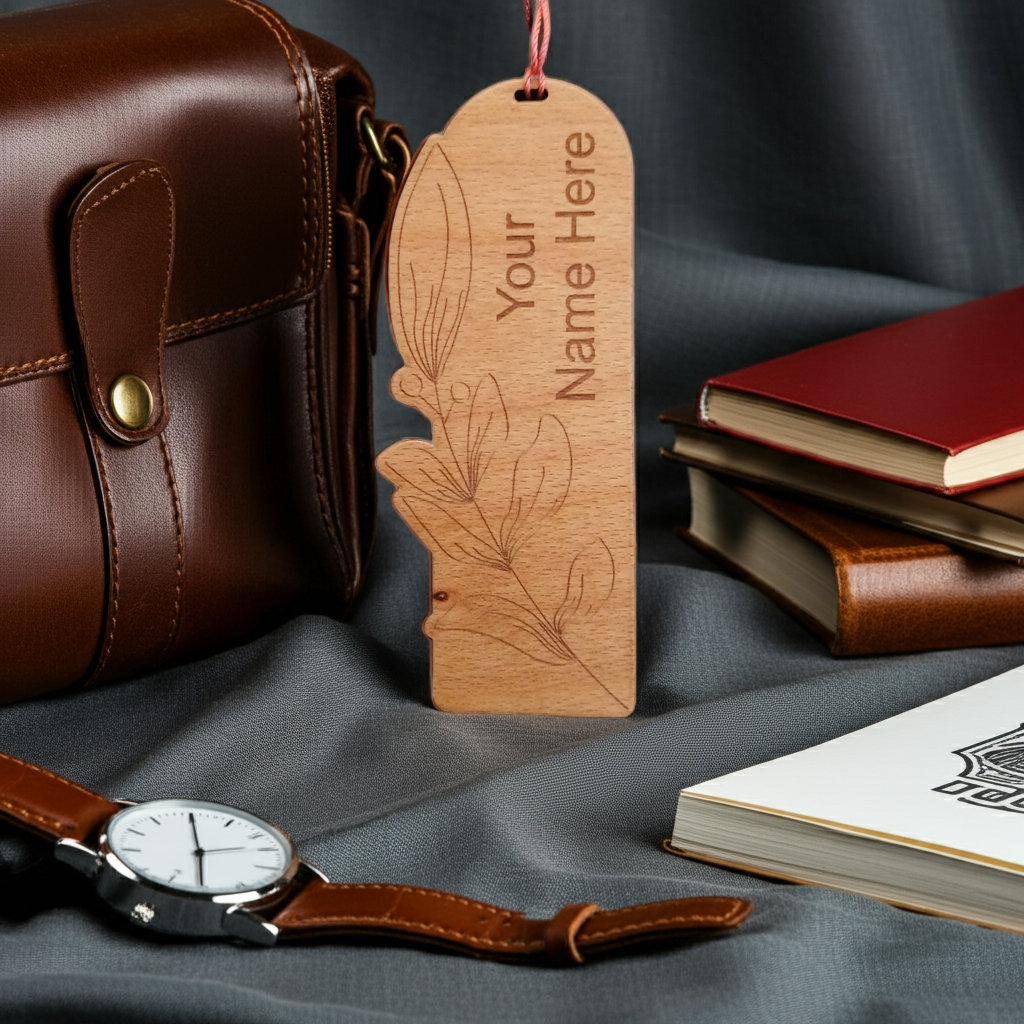 Exquisite Floral Steamed Beech Bookmark and Tassel for Personalisation. 150mm x 50mm x 4mm