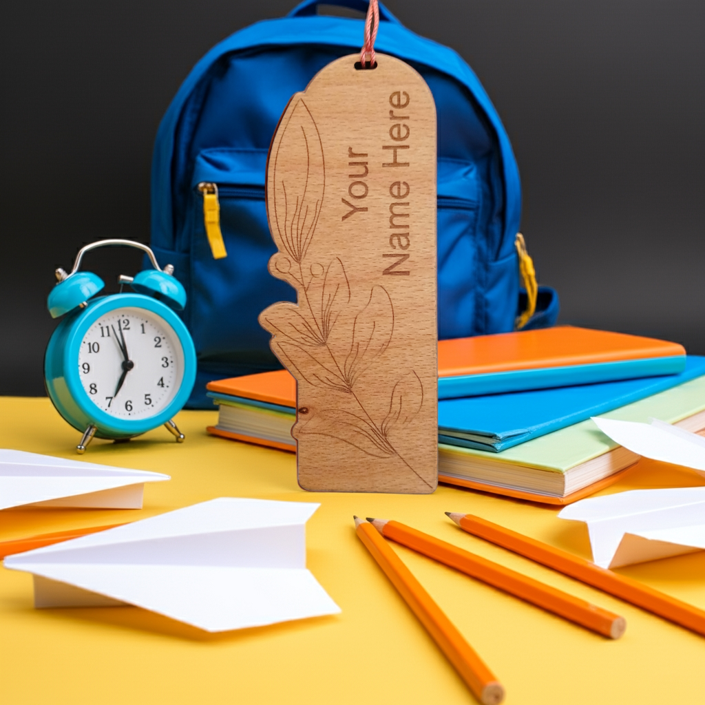 Exquisite Floral Steamed Beech Bookmark and Tassel for Personalisation. 150mm x 50mm x 4mm