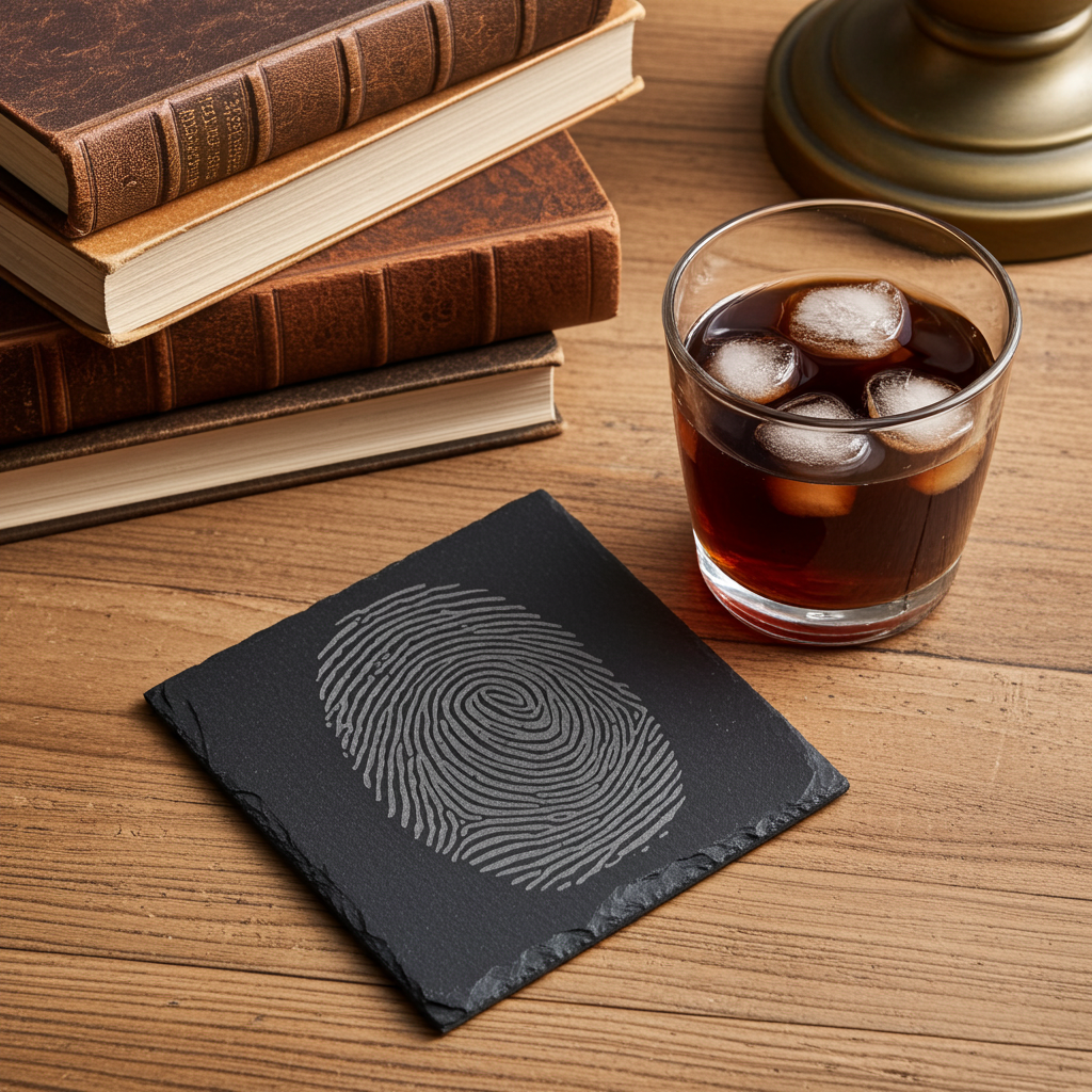 Fingerprint Slate Coaster