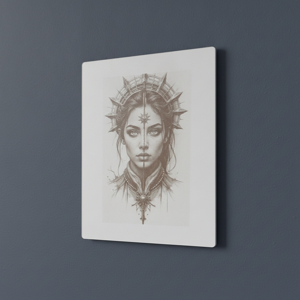 High Priestess Laser Engraved Wood Wall Art | Majestic Female Warrior Goddess Décor | 250mm x 200mm.