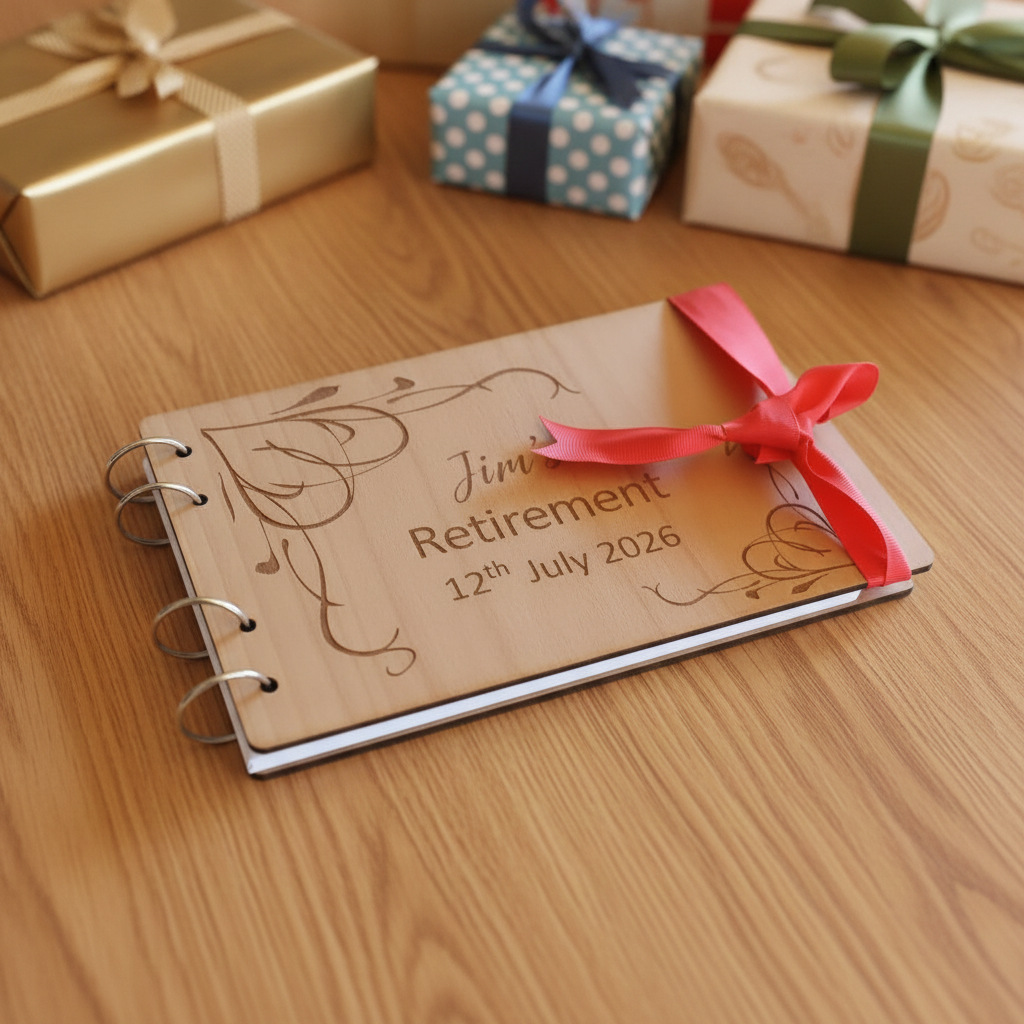 Bulk / Trade, Luxury, Bespoke, Personalised Wood Party / Celebration Guest Book. Engraved. Made to Order. 5+ £14 each. 11+ £12 each.