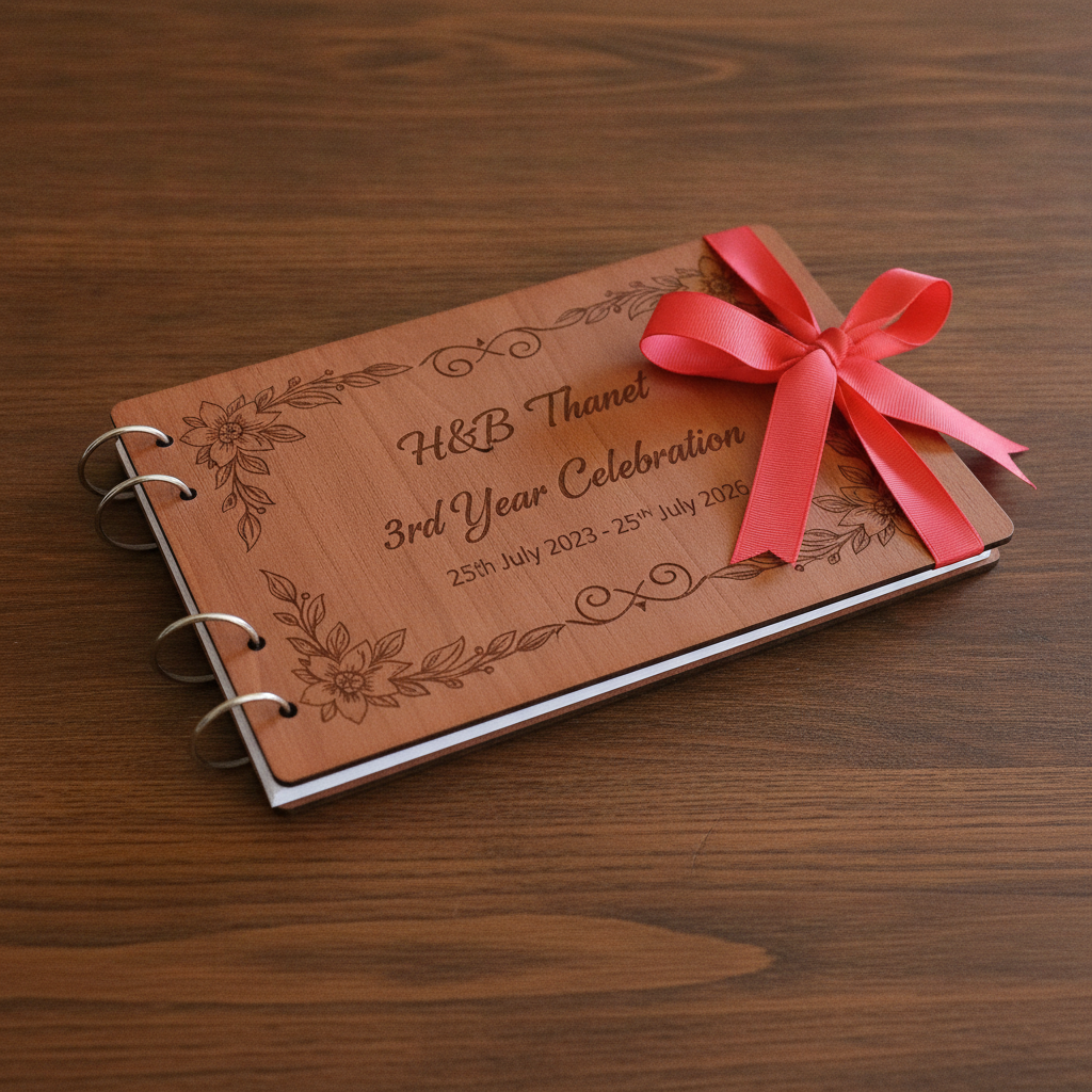 Bulk / Trade, Luxury, Bespoke, Personalised Wood Party / Celebration Guest Book. Engraved. Made to Order. 5+ £14 each. 11+ £12 each.