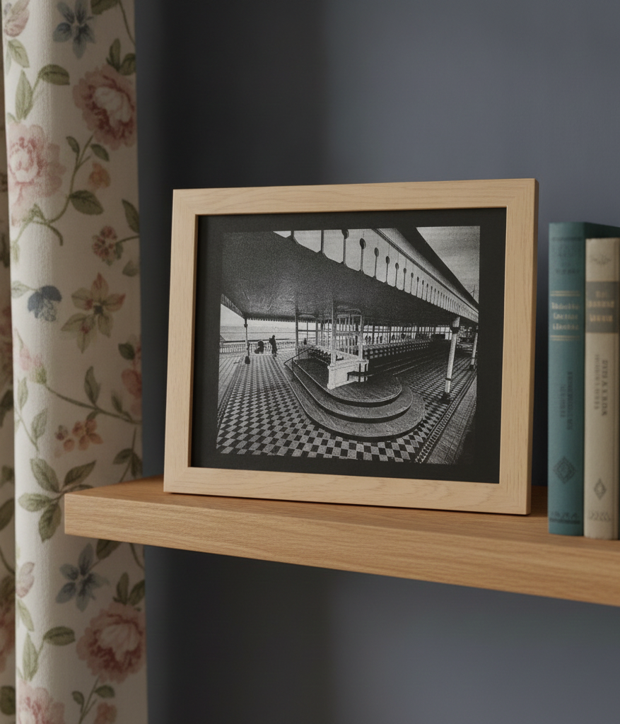 Margate Nayland Rock Shelter Laser Engraved Wall Art - Multi-Layer Painted MDF, Oak Framed (25x20cm) (9.8 inches x 7.8 inches)