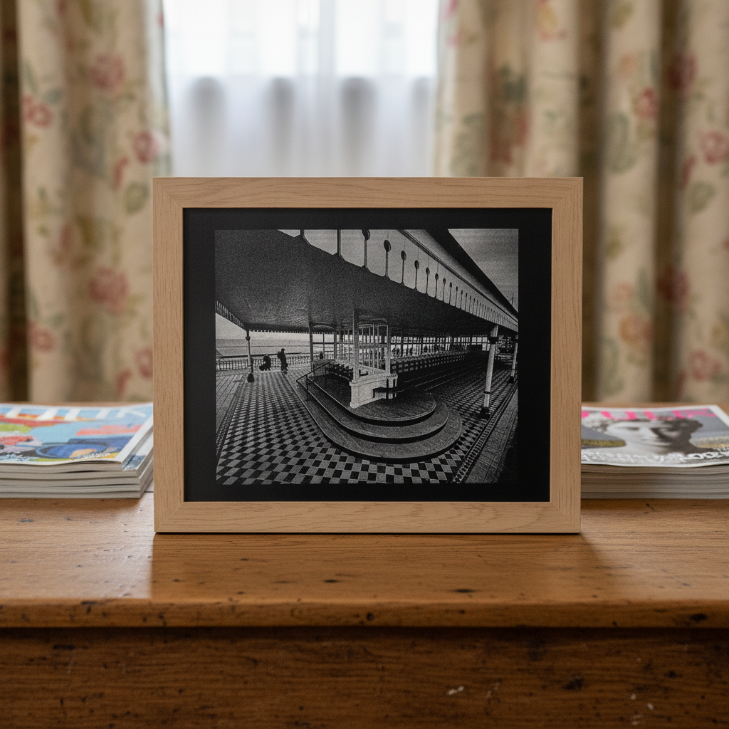 Margate Nayland Rock Shelter Laser Engraved Wall Art - Multi-Layer Painted MDF, Oak Framed (25x20cm) (9.8 inches x 7.8 inches)
