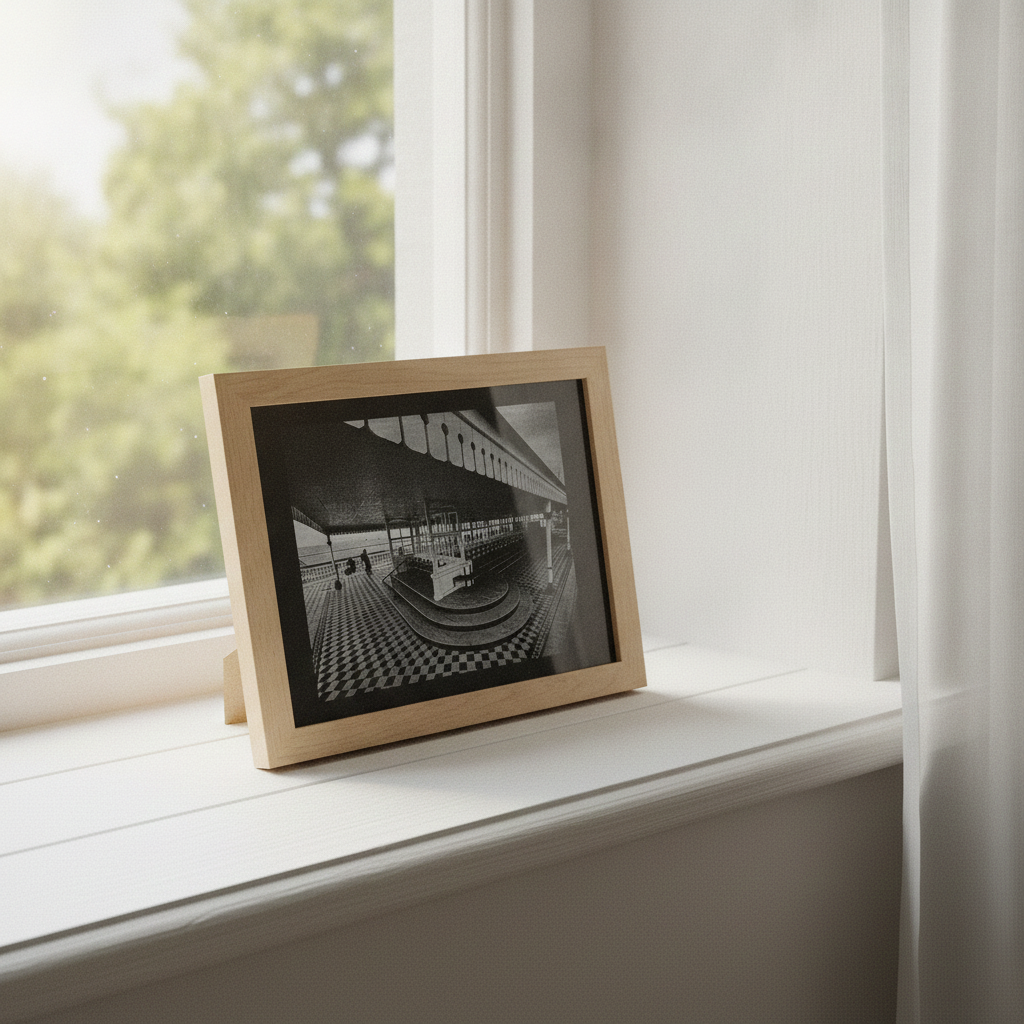 Margate Nayland Rock Shelter Laser Engraved Wall Art - Multi-Layer Painted MDF, Oak Framed (25x20cm) (9.8 inches x 7.8 inches)