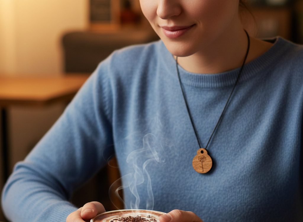 NFC Medical Pendant with waxed necklace - Daisy. No monthly fee, easy to set up.