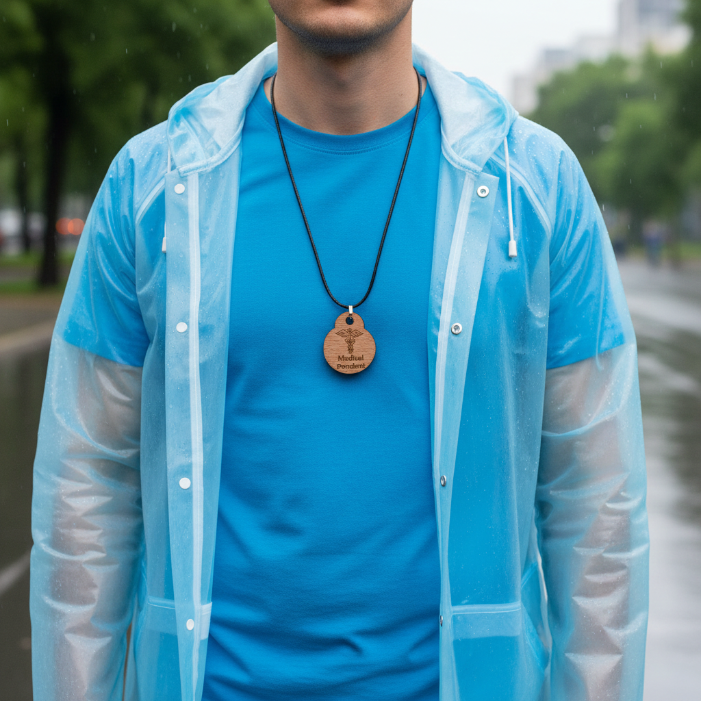 NFC Medical Pendant with waxed necklace - Medical Logo. No monthly costs and easy to set up.