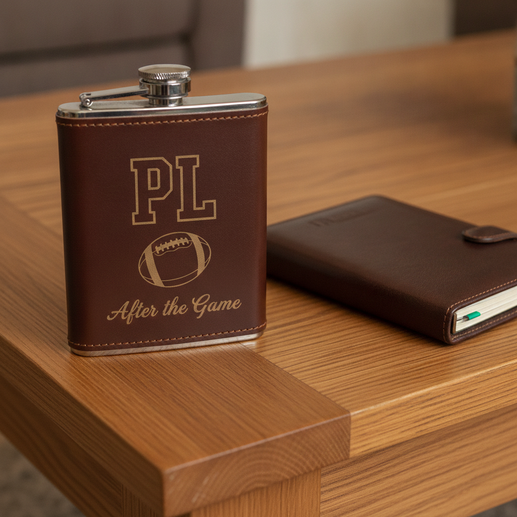 Personalised- Stainless Steel 7oz Hipflask, x 2 Cups and Funnel Set. Cool Gifts for any Celebration.