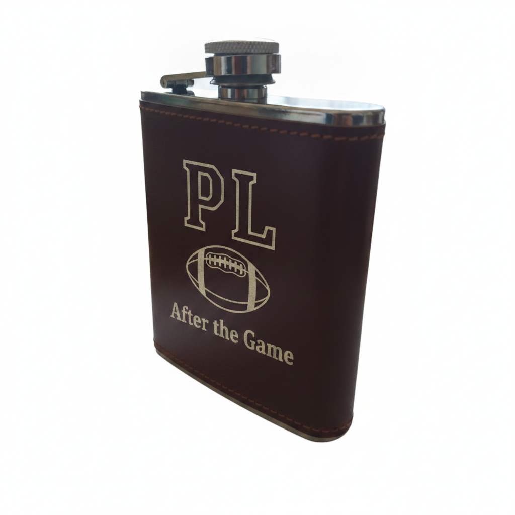 Personalised- Stainless Steel 7oz Hipflask, x 2 Cups and Funnel Set. Cool Gifts for any Celebration.