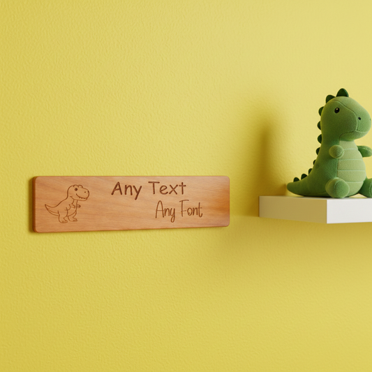 Personalised Bedroom Sign for Children- Steamed Beech Wood. Any font and Text.