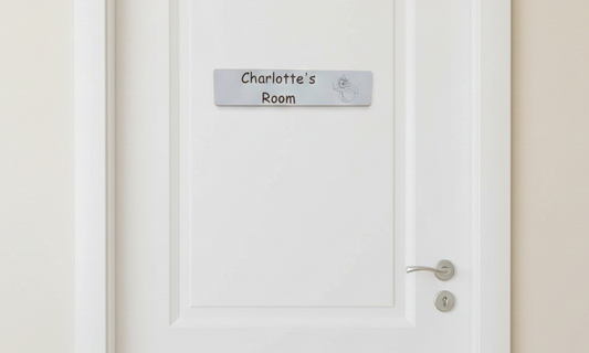 Personalised Bedroom Sign for Children. White Wood.