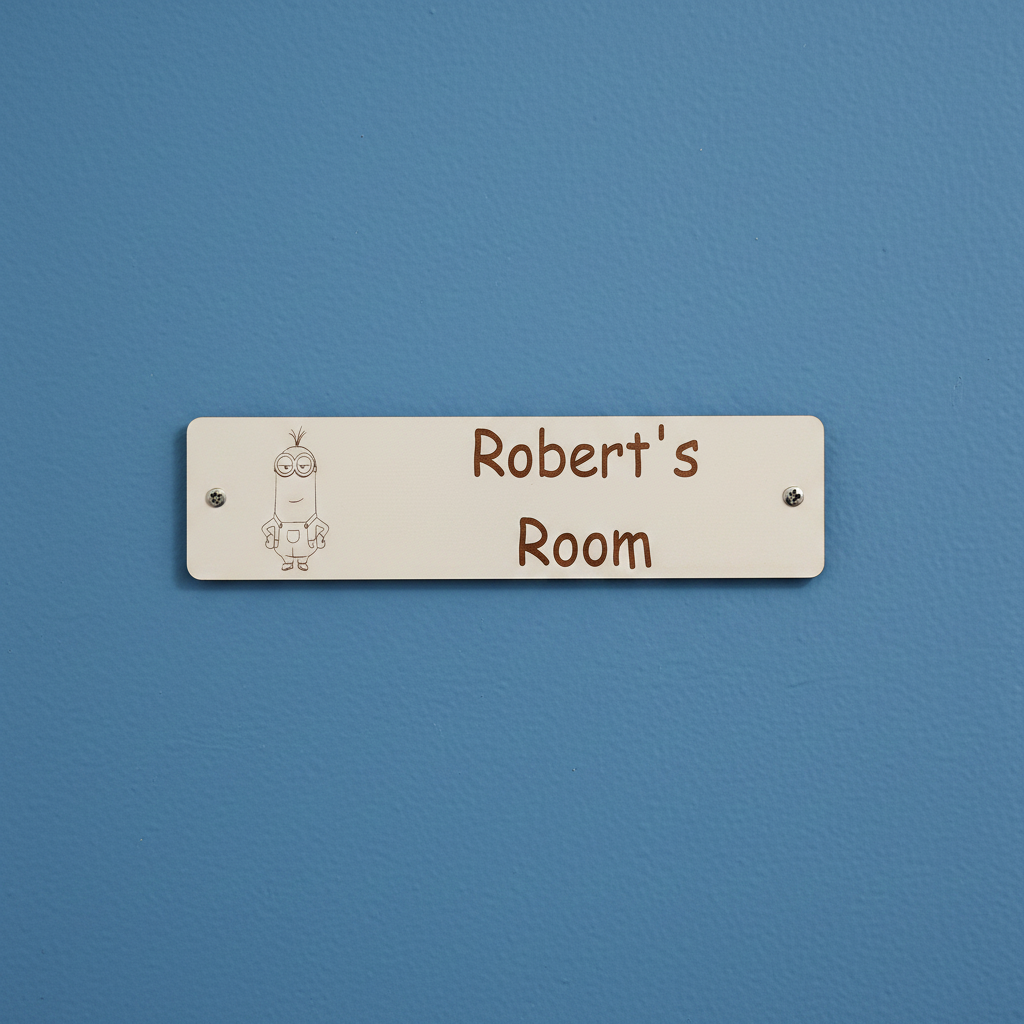 Personalised Bedroom Sign for Children. White Wood.