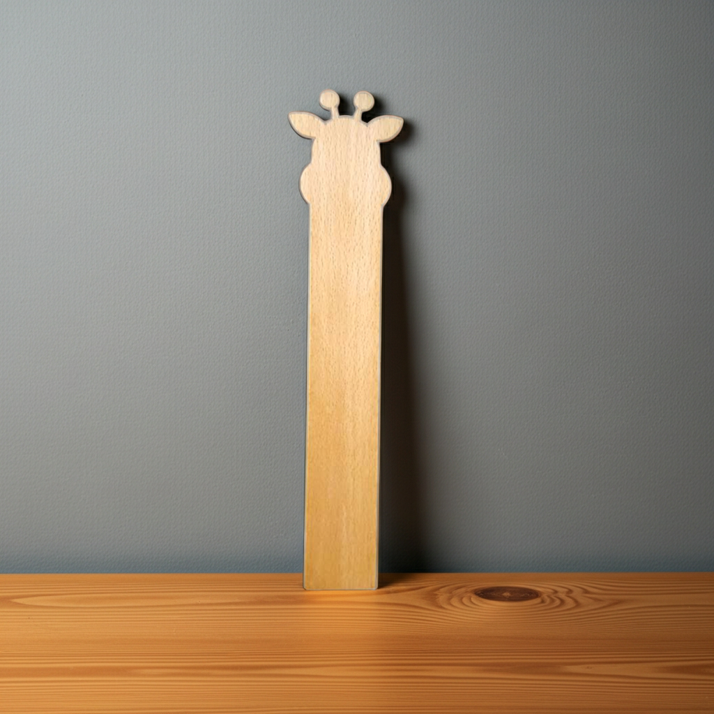 Personalised Children's Ruler with cute animal / mystical creatures engravings. Treated Steamed Beech Wood. Chunky and strong, 290mm x 40mm x 4 mm. Made to order in Thanet, Kent.