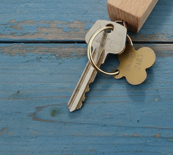 Personalised Chunky Beech Keyring, 8.5cm, Any Font and Text.