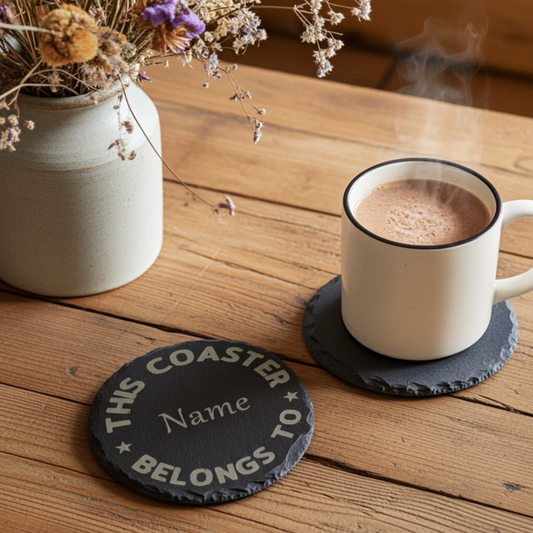 Personalised Coasters - This Coaster- Belongs to.