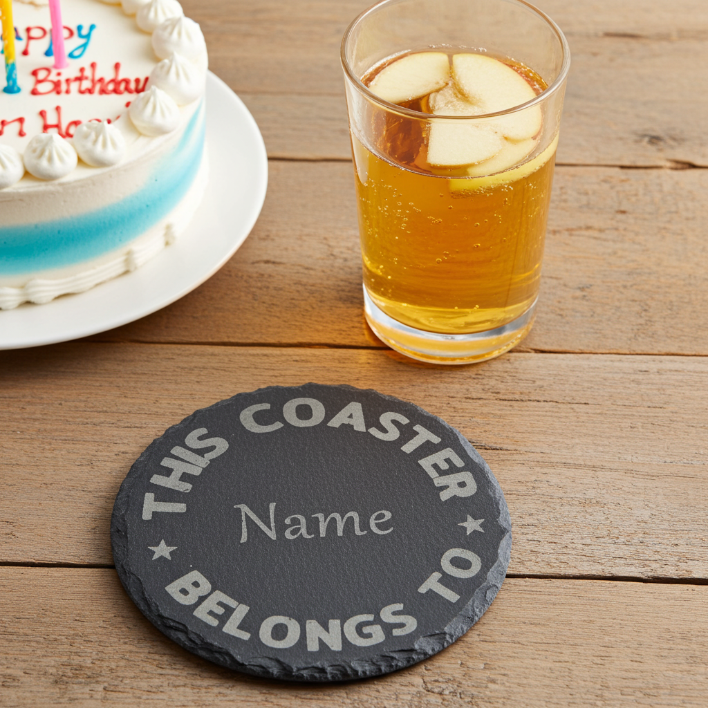 Personalised Coasters - This Coaster- Belongs to.