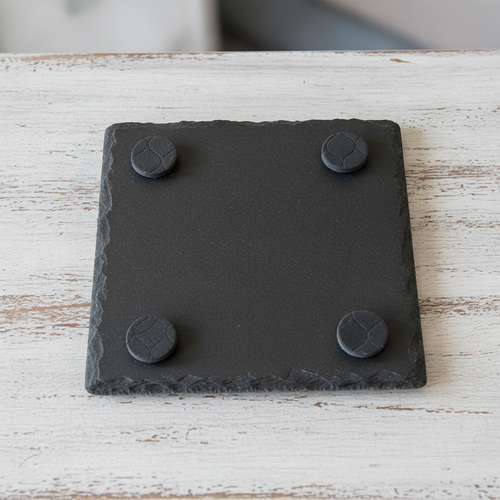 Personalised Coasters - Wedding. Any Text and Font. 10cm x 10cm. Bumper Feet.