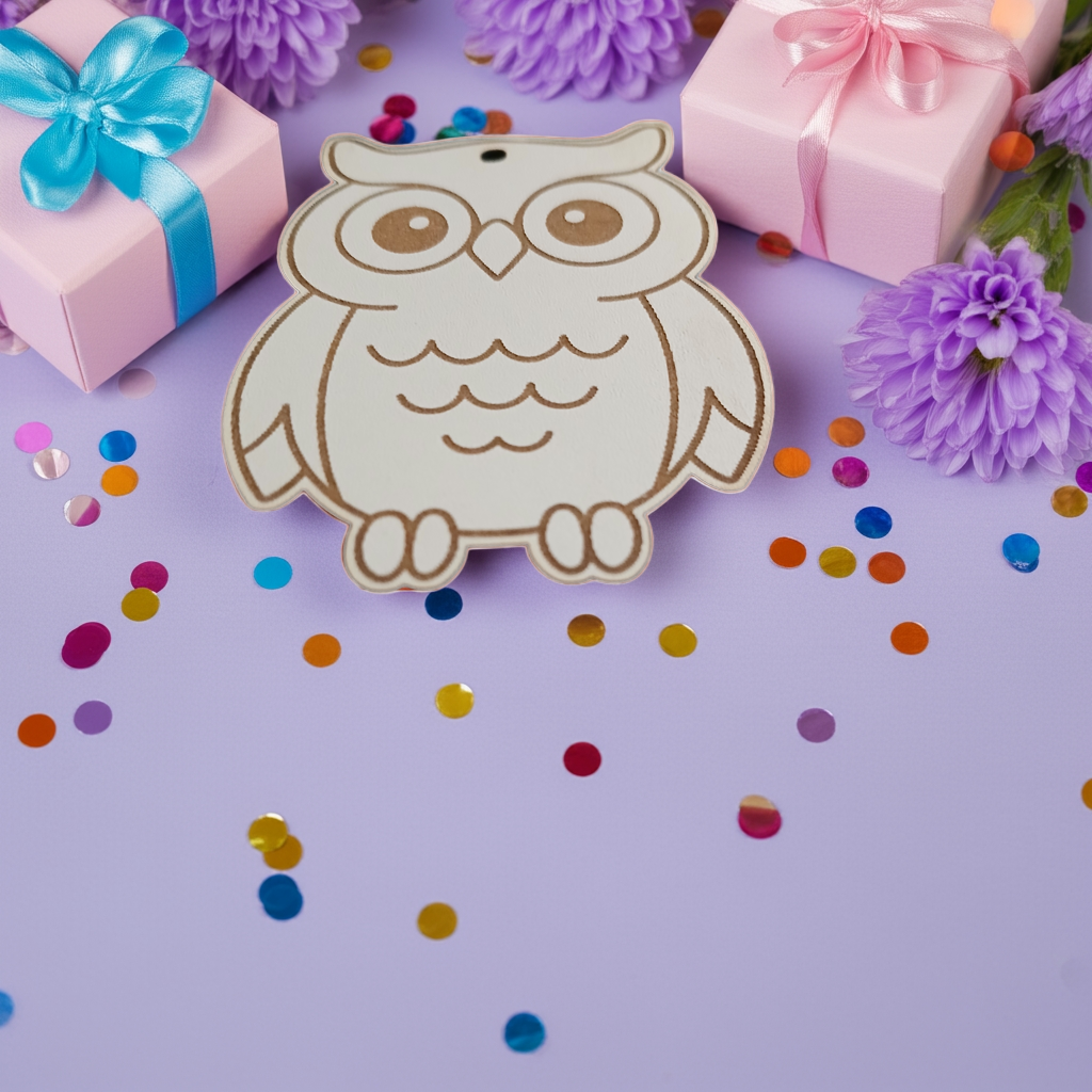 Personalised Gift Tag, "Herbert the Owl" Engrave text on back, to.... from....
