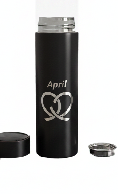 Personalised Stainless Steel  500ml Thermos, (with LED Temperature display) and Mug Combo. Any Text and Font.