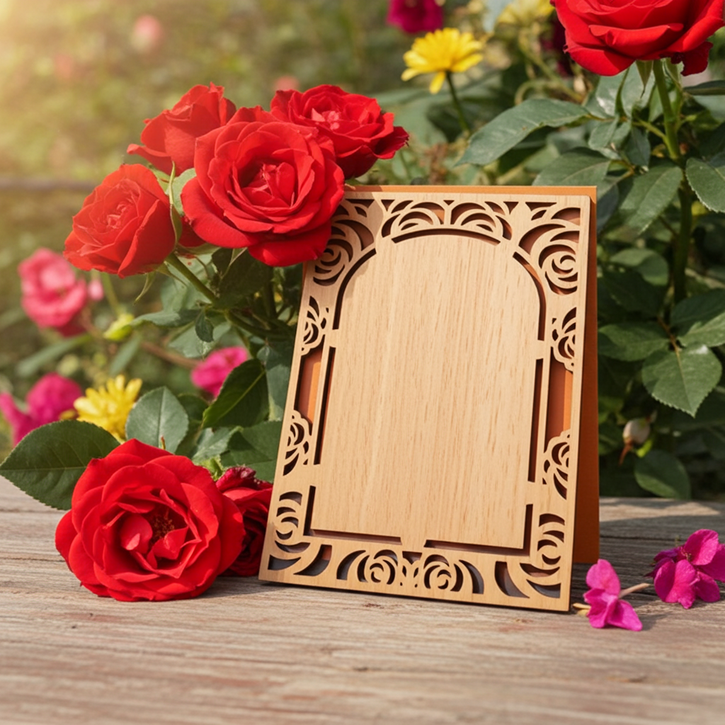 Personalised Steamed Beech Wood Birthday or Celebration Card, Any font and Text.