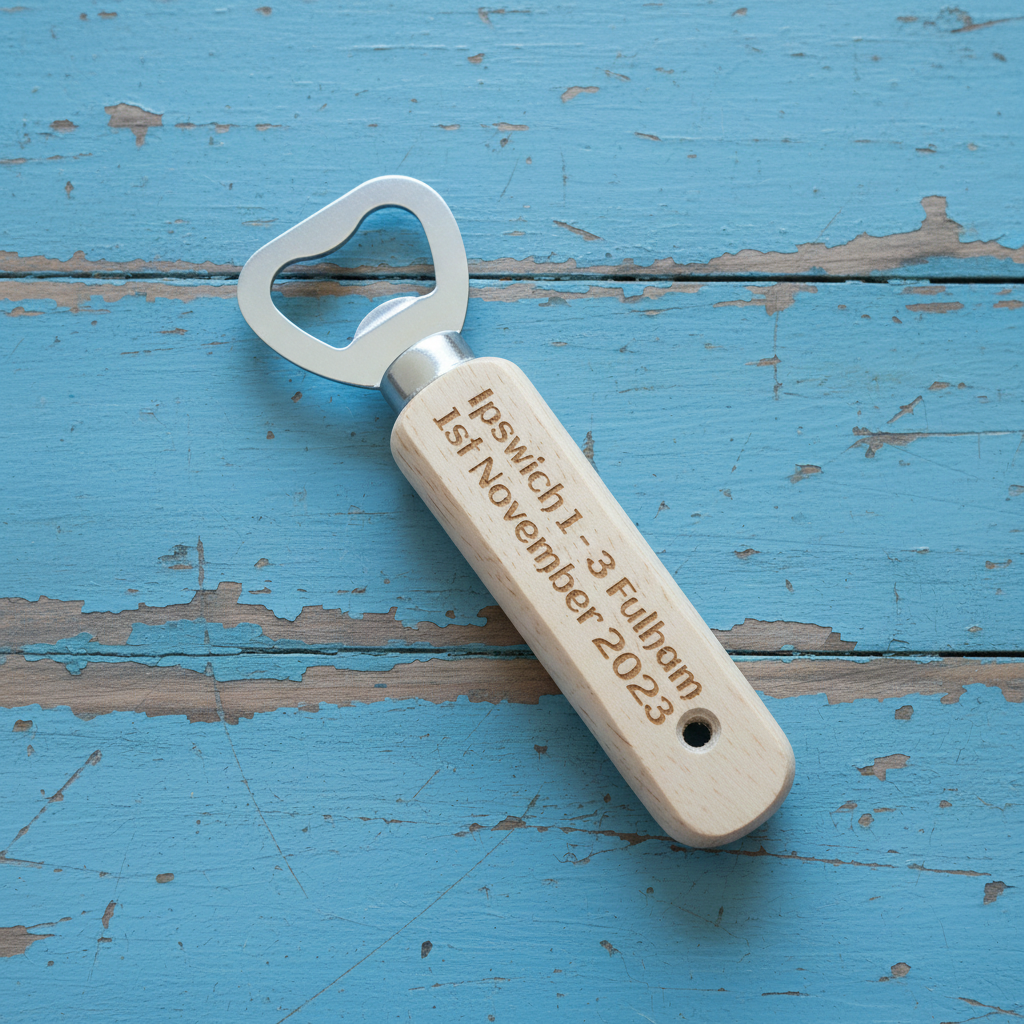 Personalised Wood Handle Bottler Openers. Any font and Text. Total Length: 14cm.