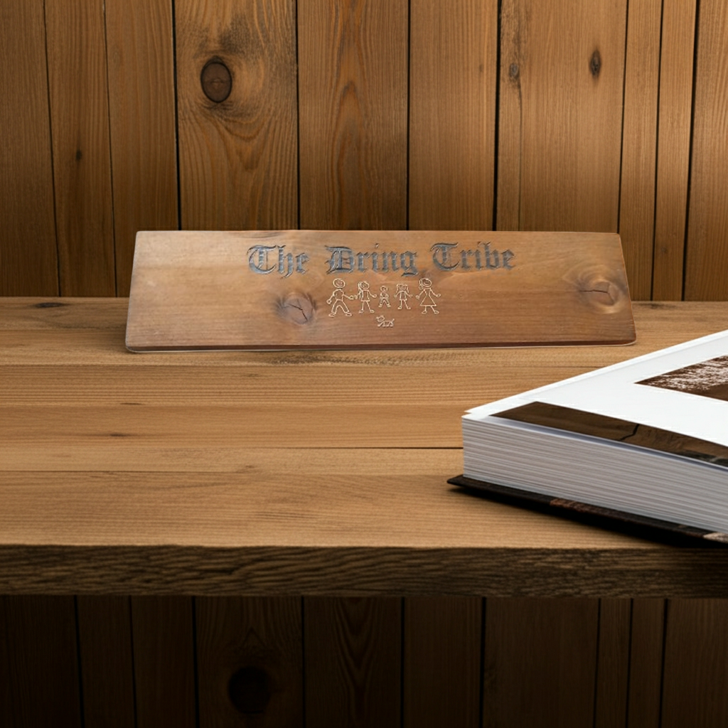 Personalised Wood, Family Plaque. Hand Painted. 380mm x 100mm x 17mm.