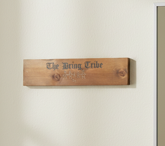 Personalised Wood, Family Plaque. Hand Painted. 380mm x 100mm x 17mm.