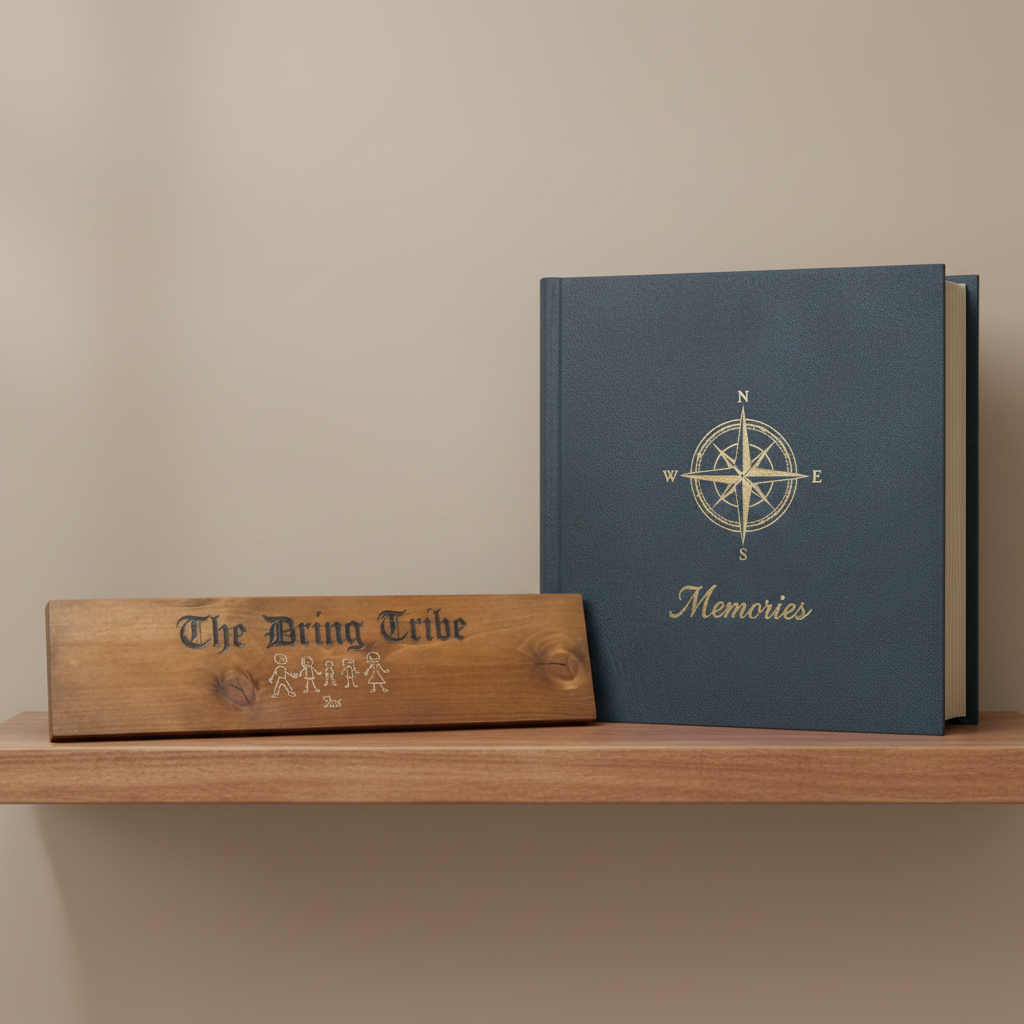 Personalised Wood, Family Plaque. Hand Painted. 380mm x 100mm x 17mm.