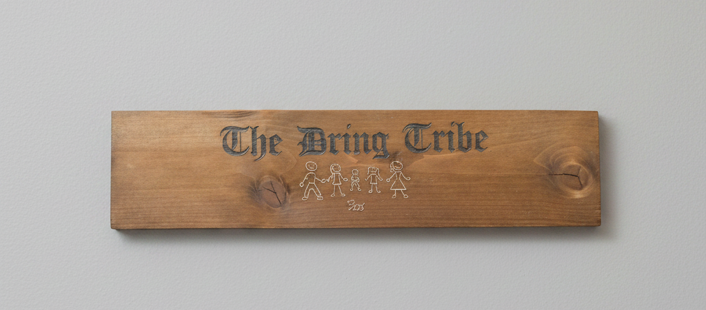 Personalised Wood, Family Plaque. Hand Painted. 380mm x 100mm x 17mm.