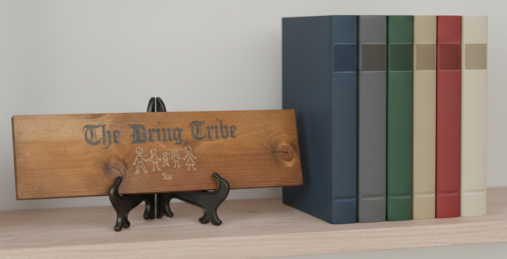 Personalised Wood, Family Plaque. Hand Painted. 380mm x 100mm x 17mm.