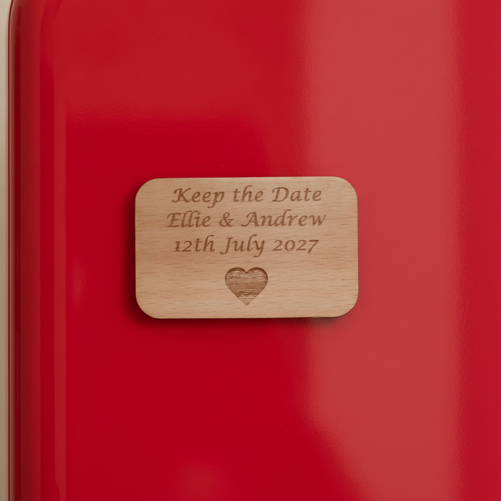 Personalised Wooden Save the Date Magnet | Credit Card Size