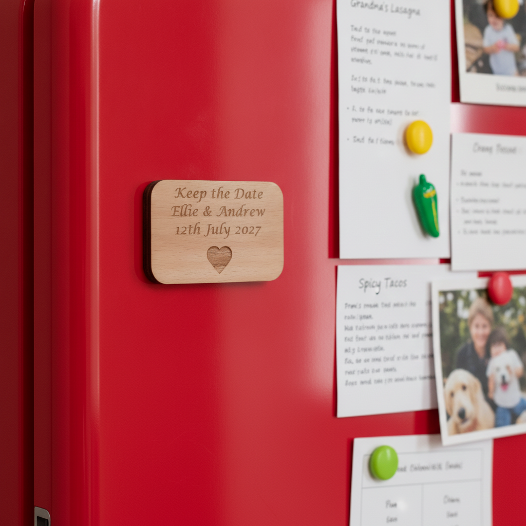 Personalised Wooden Save the Date Magnet | Credit Card Size