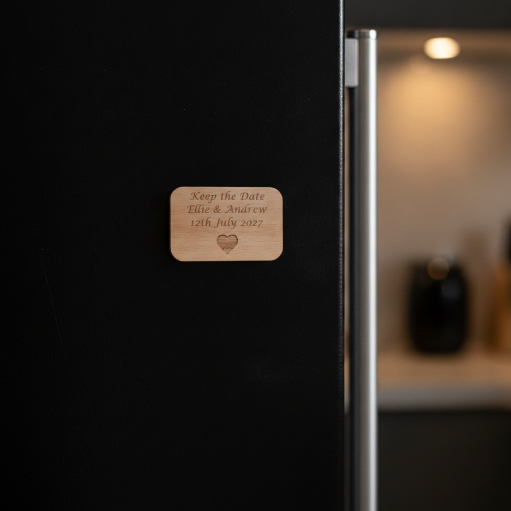 Personalised Wooden Save the Date Magnet | Credit Card Size