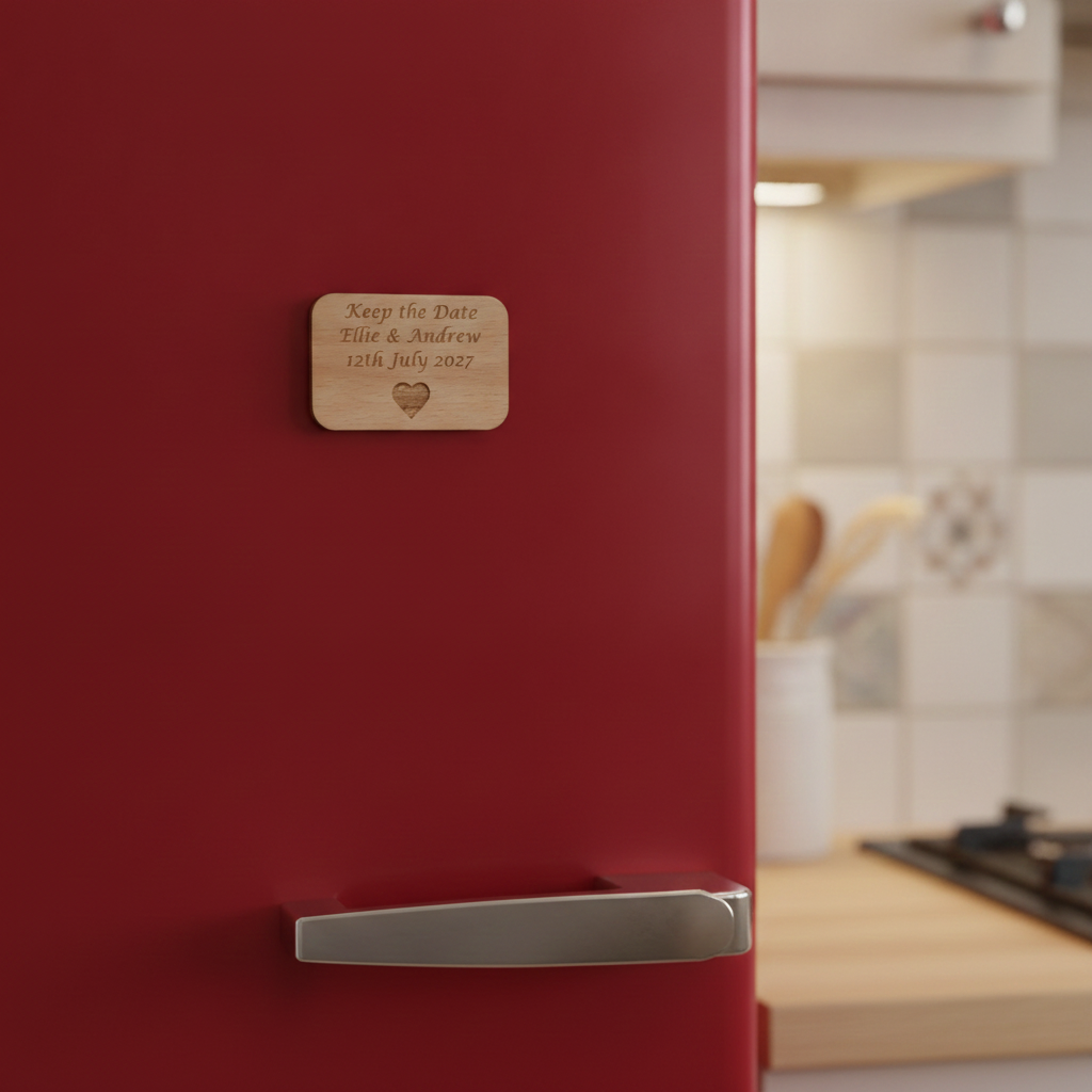 Personalised Wooden Save the Date Magnet | Credit Card Size
