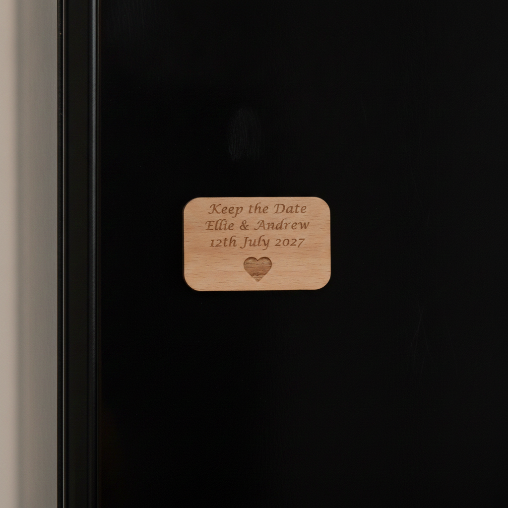 Personalised Wooden Save the Date Magnet | Credit Card Size