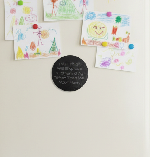 Personalized Slate Fridge Magnet - Round 75mm (Custom Text & Fonts)