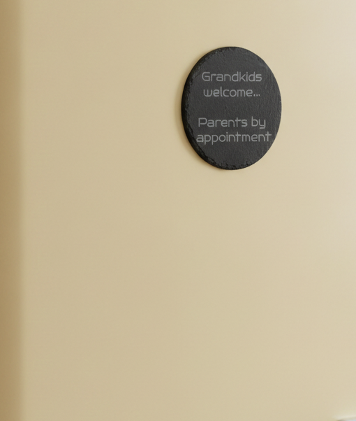 Personalized Slate Fridge Magnet - Round 75mm (Custom Text & Fonts)