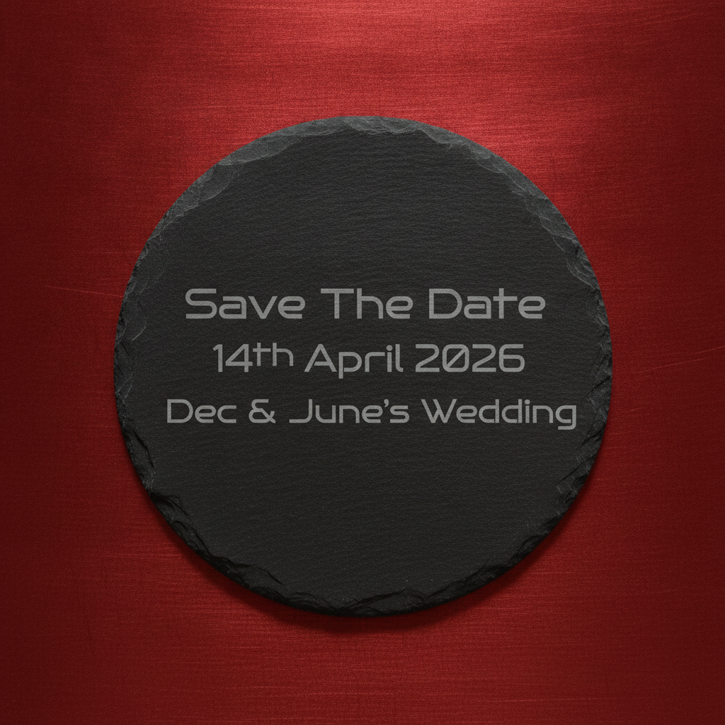 Personalized Slate Fridge Magnet - Round 75mm (Custom Text & Fonts)