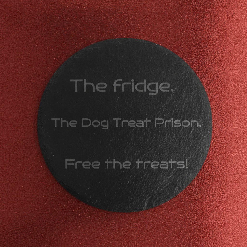 Personalized Slate Fridge Magnet - Round 75mm (Custom Text & Fonts)