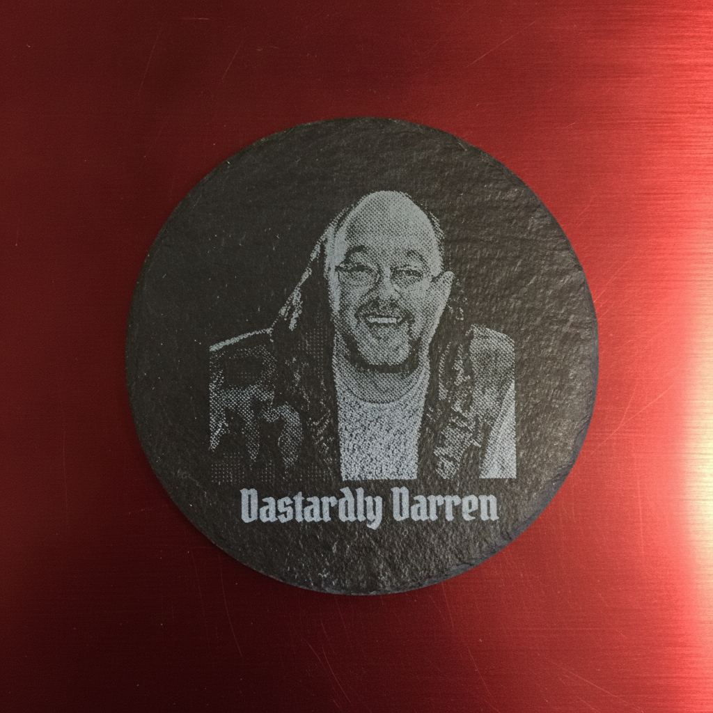 Personalized Slate Photo Fridge Magnet | Custom Laser Engraved Gift 75mm