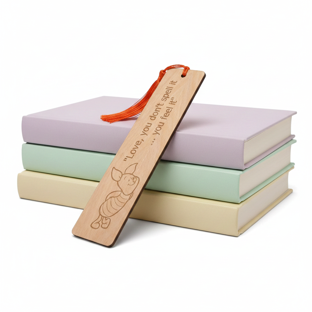 Piglet & Winnie-The-Pooh, Bookmark Combo. Steamed beech Bookmarks, with tassel.
